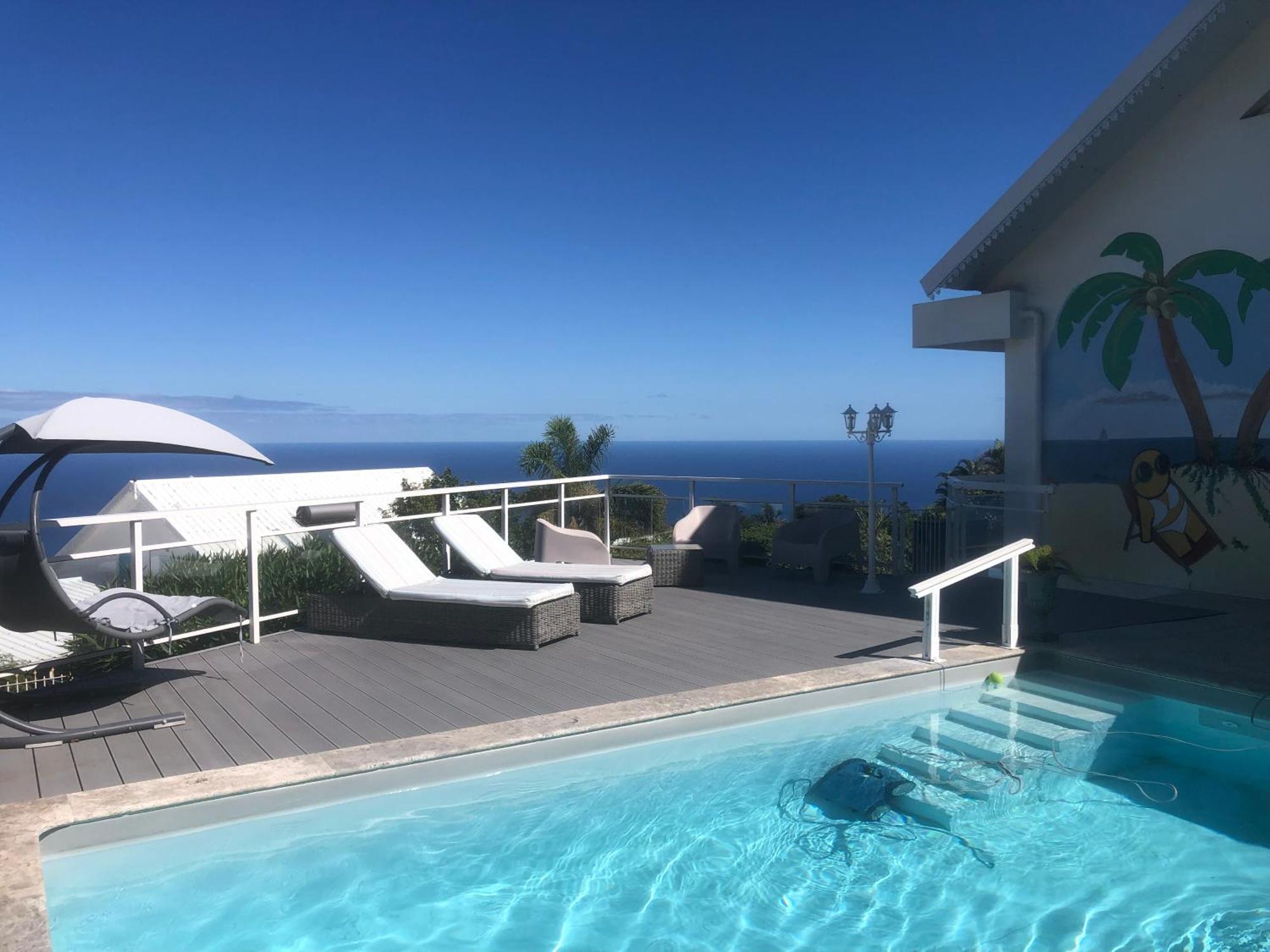 St Leu -Villa D'Artiste, Superbe Vue Mer, Piscine Chauffee Saint-Leu Exterior foto